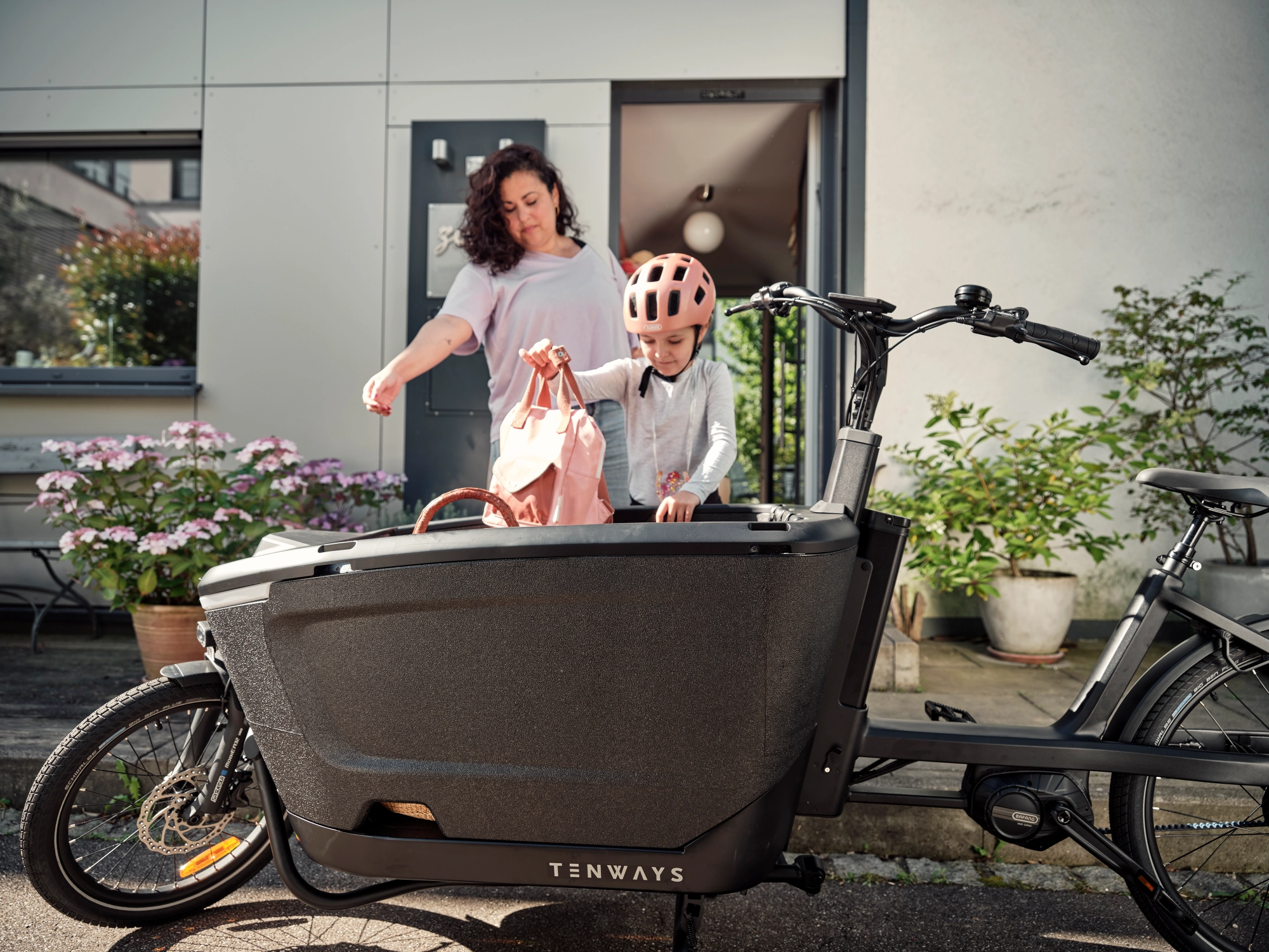 Cyclist riding through an urban setting with a confident daily routine